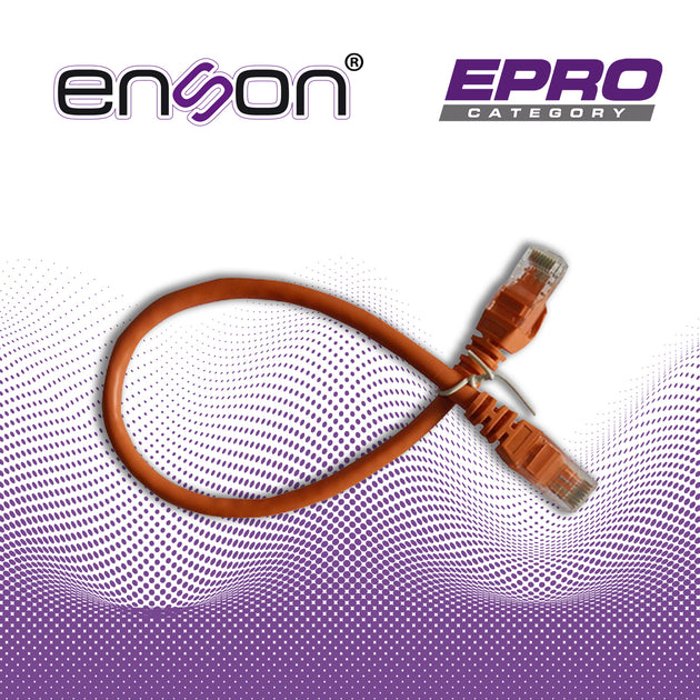 PATCHCORD UTP ENSON P6003O CAT6 30CM NARANJA SERIE EPRO 100-II 100 POR CIENTO COBRE PARA MEJOR IDENTIFICACION DE SOLUCIO