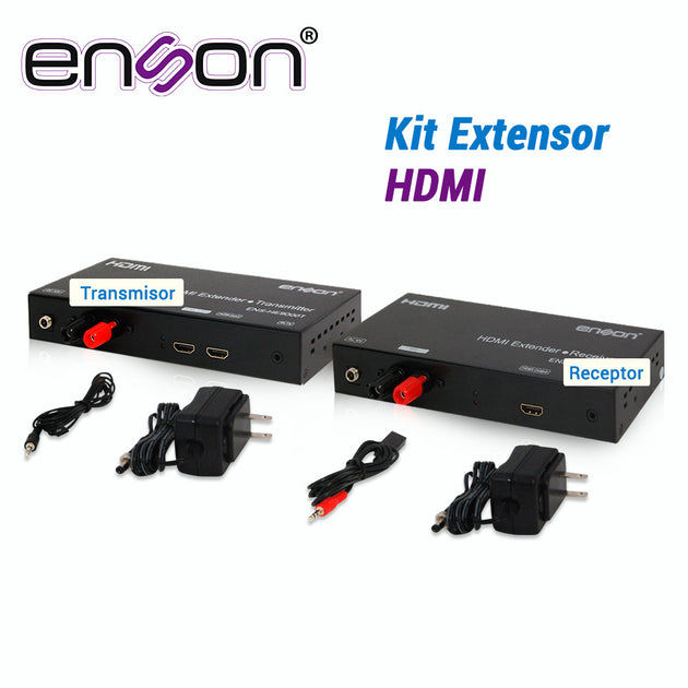 KIT DE EXTENSORES HDMI, SERIE 9000 ENSON, HASTA 500 MTS INCLUYE:TRANSMISOR ENS-HE9000T Y RECEPTOR ENS-HE9000R, RESOLUCIÓ