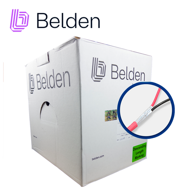 CABLE DE ALARMA CONTRA INCENDIOS BELDEN 5220FL 002A1000 / INTERIOR / ROJO / 2 CONDUCTORES / 16 AWG / SOLIDO / FORRO PVC 