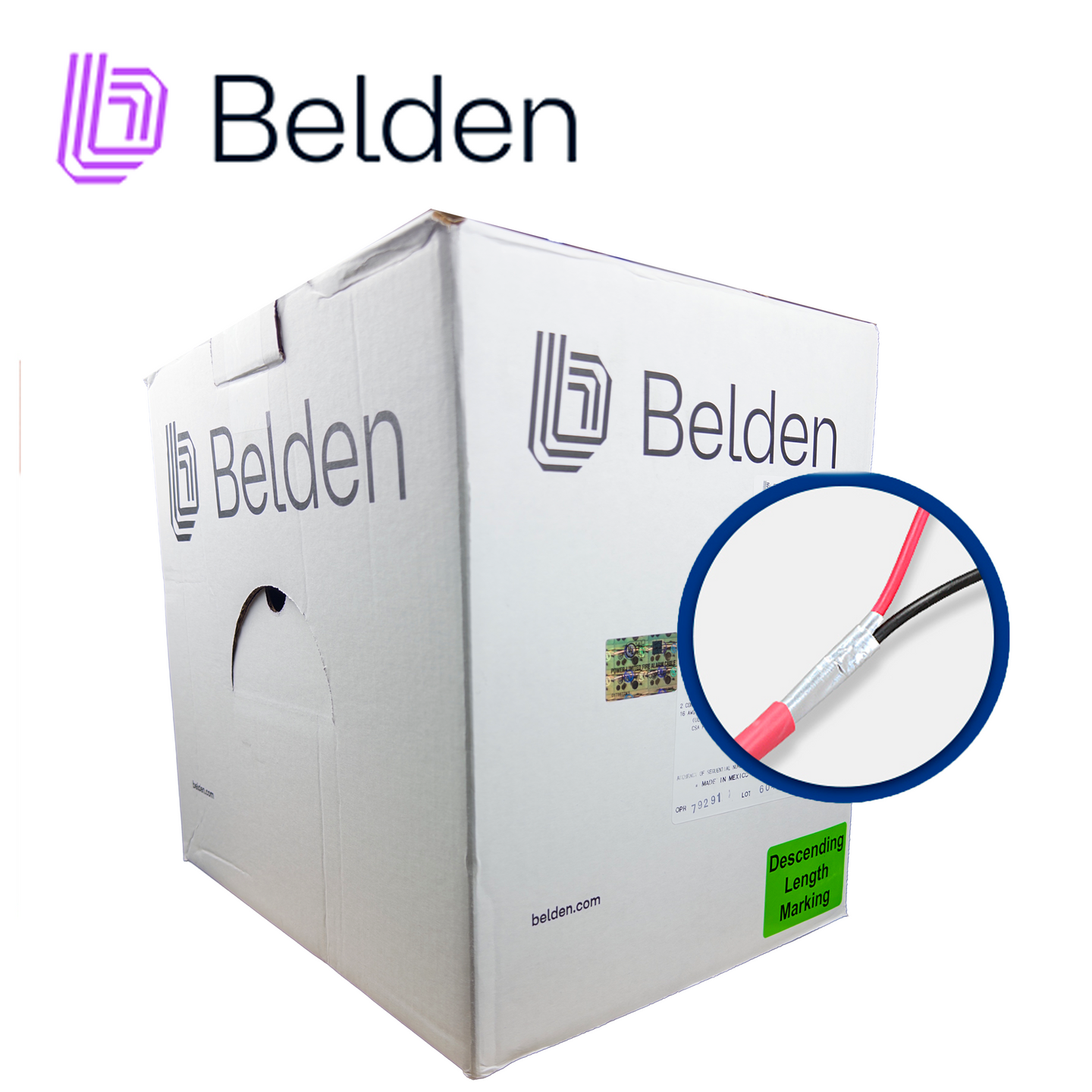 CABLE DE ALARMA CONTRA INCENDIOS BELDEN 5220FL 002A1000 / INTERIOR / ROJO / 2 CONDUCTORES / 16 AWG / SOLIDO / FORRO PVC 