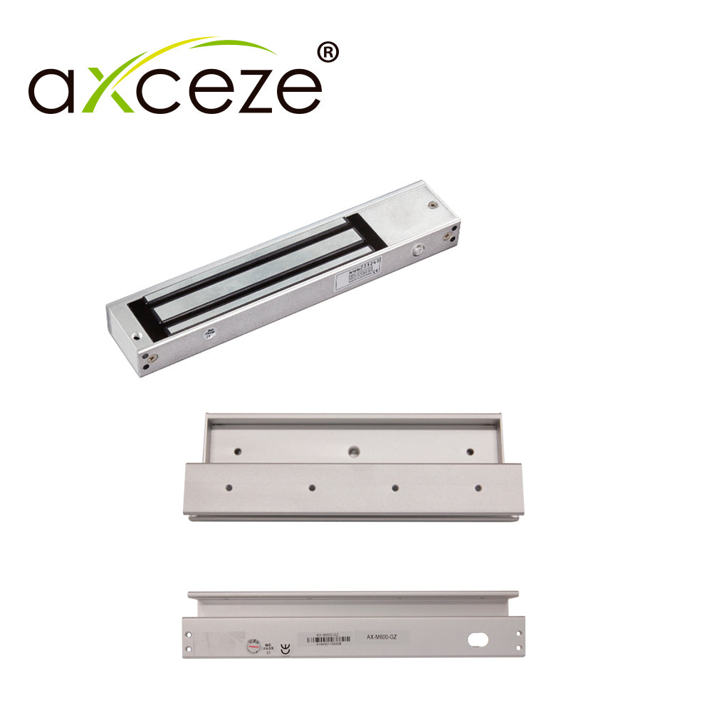 MGZ620 KIT CON 1x CHAPA MAGNETICA AX-M620T + 1x BRACKET TIPO GZ AX-M620-GZ PARA PUERTA DE VIDRIO/TEMPORIZADOR