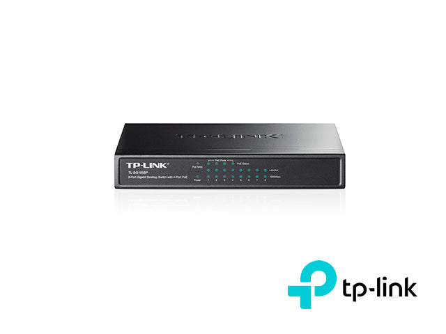 SWITCH POE NO-ADMINISTRABLE TP-LINK TL-SG1008P / 8 PUERTOS GIGABIT 10/100/1,000MBPS / 4 PUERTOS POE 802.3AF 55W / USO ES