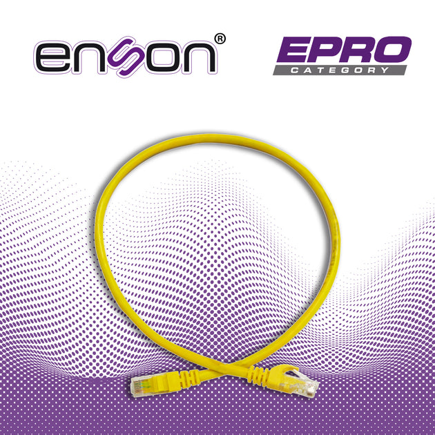 PATCHCORD UTP ENSON P6006Y CAT6 60CM AMARILLO SERIE EPRO 100-II 100 POR CIENTO COBRE PARA MEJOR IDENTIFICACION DE SOLUCI