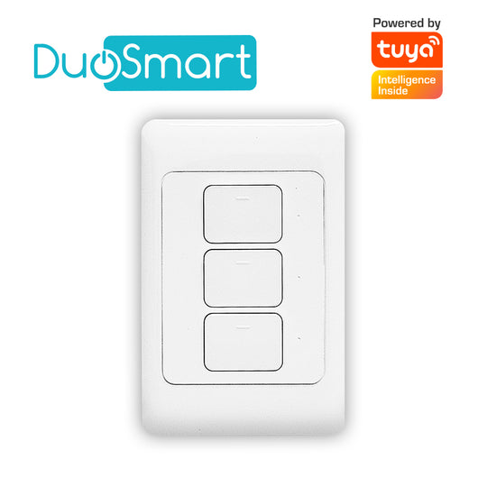 SWITCH APAGADOR WIFI 2.4 GHZ DUOSMART A30 DE 3 UNIDADES COMPATIBLE CON ALEXA Y GOOGLE HOME CON TEMPORIZADORES COMPATIBLE