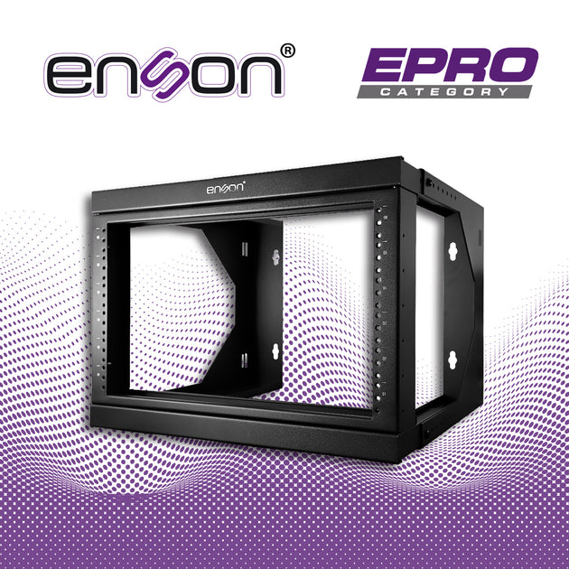 RACK PARED ENSON ENS-RKGO6U 6UR PREPARADO PARA ANCLAJE EN PARED UR MARCADAS MARCO DE RACK ABATIBLE POSTES PARA TORNILLO 