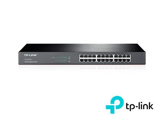 SWITCH NO ADMINISTRABLE TP-LINK TL-SG1024 CUENTA CON 24 PUERTOS RJ45 10/100/1000 MBPS MONTAJE EN RACK CARCASA METALICA D
