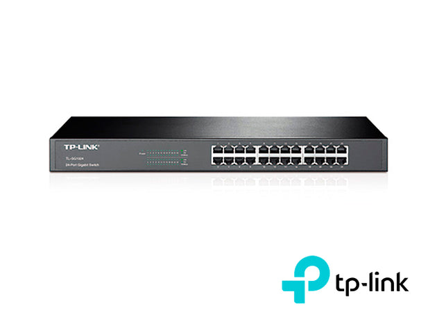 SWITCH NO ADMINISTRABLE TP-LINK TL-SG1024 CUENTA CON 24 PUERTOS RJ45 10/100/1000 MBPS MONTAJE EN RACK CARCASA METALICA D