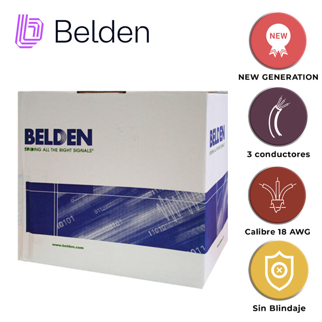 CABLE DE SEGURIDAD Y SONIDO BELDEN 5301UE 008U1000 / INTERIOR / GRIS / 3 CONDUCTORES / 18 AWG / MULTIFILAR / FORRO PVC /
