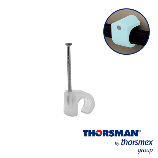 GRAPAS SUJETHOR THORSMAN 3102-00100 TC 5-7 CAJA /100PZAS COLOR NATURAL, IDEAL PARA CABLE DE ARMA CALIBRE 8 -10 , CLAVO G