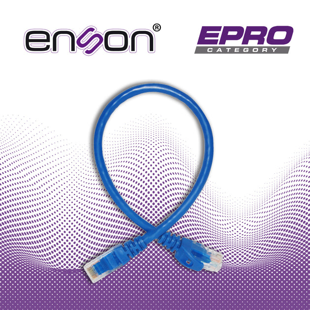 PATCHCORD UTP ENSON P6003L CAT6 30CM AZUL SERIE EPRO 100-II 100 POR CIENTO COBRE PARA MEJOR IDENTIFICACION DE SOLUCIONES