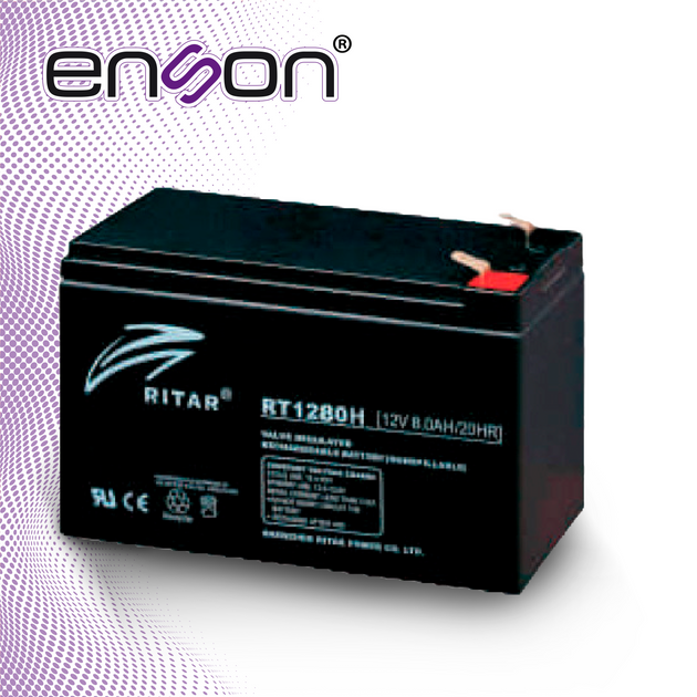 BATERIA DE REEMPLAZO ENSON ENS-BT912R / 12V 9AH / BASE PLOMO-ACIDO / COMPATIBLE CON UPS ENSON ENS-OL1000RT/ENS-OL2000RT