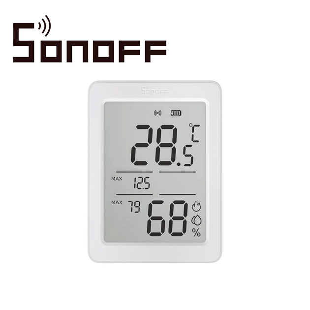 SENSOR DE TEMPERATURA Y HUMEDAD SONOFF SNZB-02DR2 / ZIGBEE 3.0/ PANTALLA DE 3.6 PULGADAS