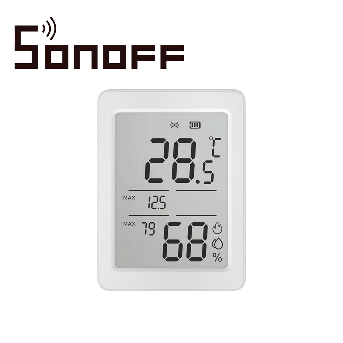 SENSOR DE TEMPERATURA Y HUMEDAD SONOFF SNZB-02DR2 / ZIGBEE 3.0/ PANTALLA DE 3.6 PULGADAS