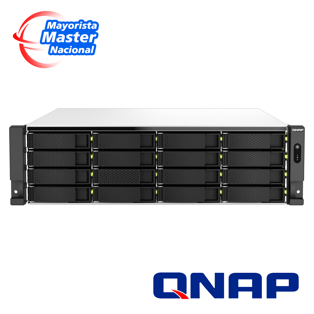 NAS QNAP TS-H2287XU-RP-E2378-64G / 22 BAHIAS / 3UR / INTEL XEON 8 NUCLEOS / 16 HILOS / 64GB DE RAM / 16 X 2.5 PULGADAS /