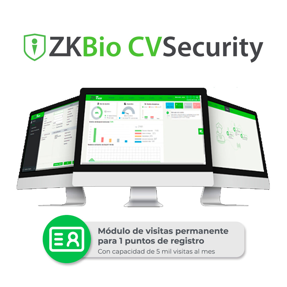 LICENCIA BIO CVSECURITY MODULO DE VISITAS ZKTECO ZKCV-VIS-P1 PARA 1 PUNTO DE REGISTRO DE VISITANTES CON CAPACIDAD DE 5 M