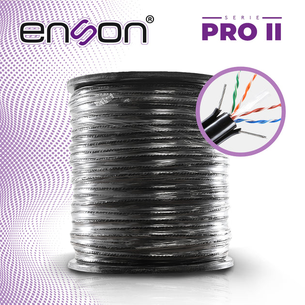 CABLE UTP PARA ELEVADOR CAT6 ENSON 43352B3055 SERIE PRO-II CALIBE 23 AWG 100% COBRE DE ALTO RENDIMIENTO BOBINA DE 305 ME