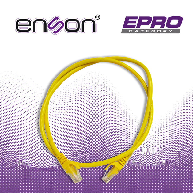 PATCHCORD UTP ENSON P6009Y CAT6 90CM AMARILLO SERIE EPRO 100-II 100 POR CIENTO COBRE PARA MEJOR IDENTIFICACION DE SOLUCI