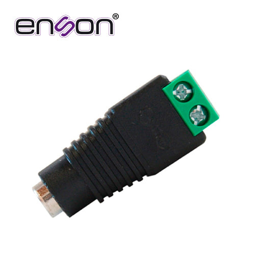 CONECTOR DE CORRIENTE ENS-FC01 HEMBRA ENSON TIPO JACK 3.5 MM PARA CAMARAS CCTV / CON BLOQUE POLARIZADO / MEDIDAS: 2.1 X 