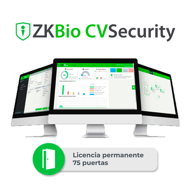 LICENCIA BIO CVSECURITY MODULO DE ASISTENCIA ZKTECO ZKCV-TA-P75 PARA 75 PUNTOS DE ASISTENCIA PERMANENTE COMPATIBLE CON G