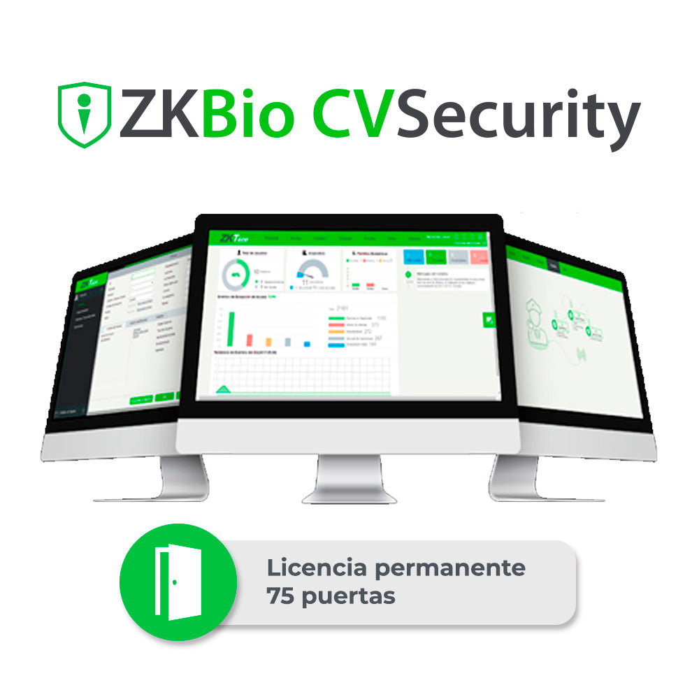 LICENCIA BIO CVSECURITY MODULO DE ASISTENCIA ZKTECO ZKCV-TA-P75 PARA 75 PUNTOS DE ASISTENCIA PERMANENTE COMPATIBLE CON G