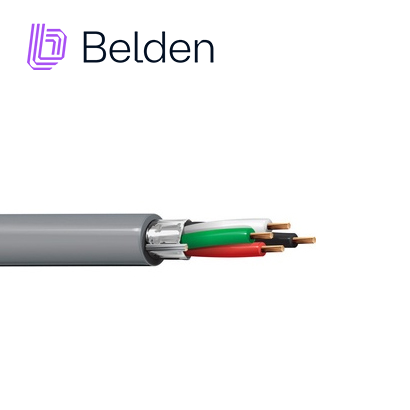 CABLE PARA SEGURIDAD Y SONIDO BELDEN 5202FE 0081000 FORRO PVC GRIS CMR RISER 4 CONDUCTORES CALIBRE 16 AWG MULTIFILAR 100