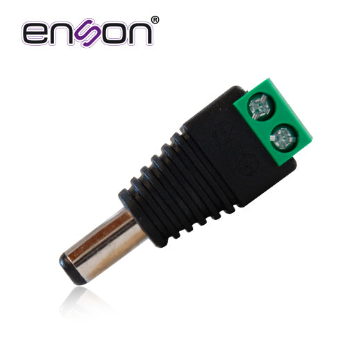 CONECTOR DE CORRIENTE ENS-MC01 MACHO ENSON TIPO JACK 3.5 MM PARA CAMARAS CCTV / CON BLOQUE POLARIZADO / MEDIDAS: 2.1 X 5