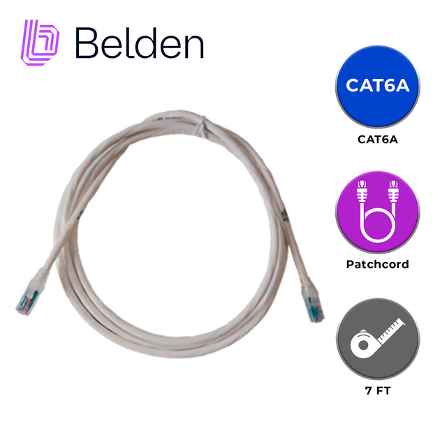 PATCH CORD UTP CAT6A BELDEN CA21109007 / INTERIOR / BLANCO / 4 PARES / 24 AWG / FORRO PVC / CMR / 7 PIES 2.1 METROS