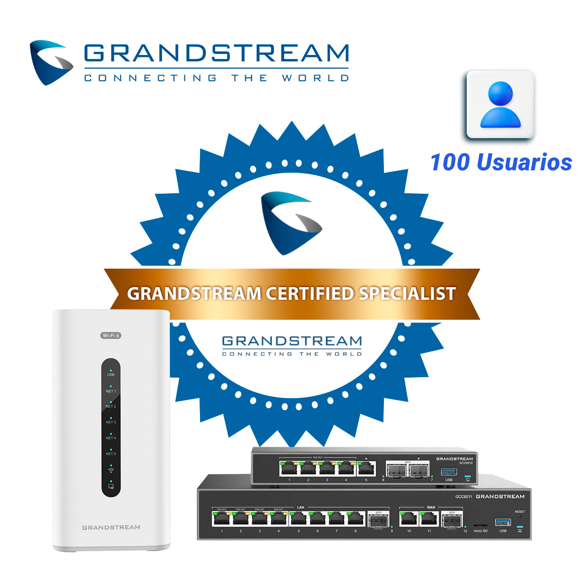 LICENCIA DE ACTUALIZACION IP-PBX GCC-UC-100 LICENSE GRANDSTREAM DE 12 USUARIOS / 4 LLAMADAS CONCURRENTES A 100 USUARIOS 