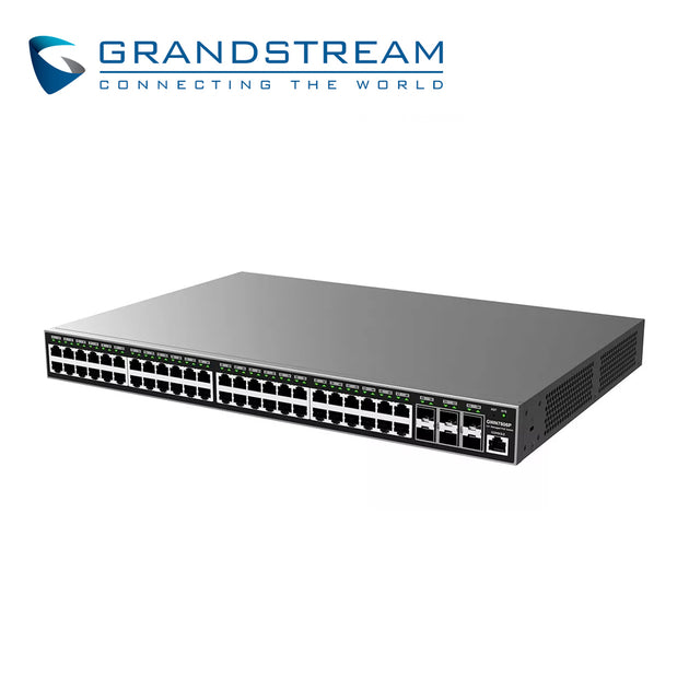 SWITCH ADMINISTRABLE POE+ GRANDSTREAM GWN7806P / 48 PUERTOS 10/100/1,000MBPS / 48 PUERTOS POE+ AF/AT / 6 PUERTOS SFP+ 10