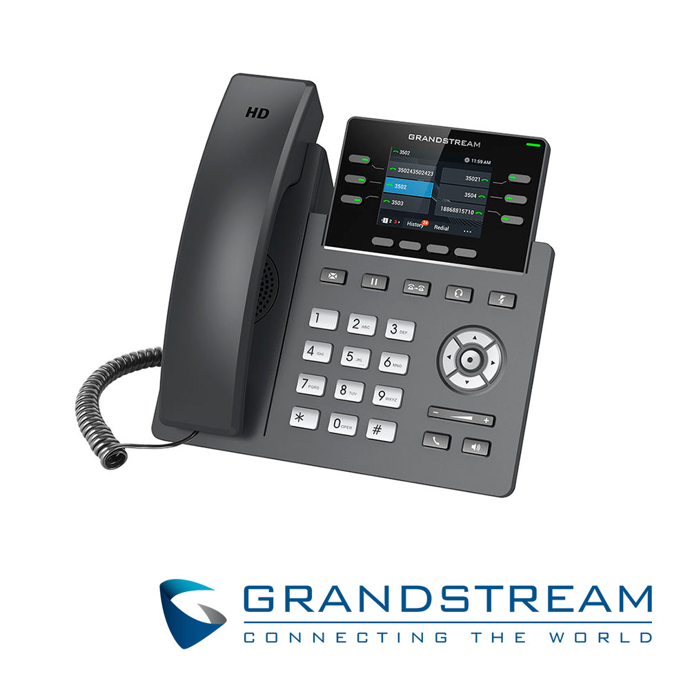 TELEFONO IP GRADO CARRIER GRANDSTREAM GRP2613 / 4 CUENTAS SIP / 6 LINEAS / 6 TECLAS MULTI FUNCION PANTALLA COLOR LCD TFT