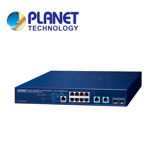 SWITCH ADMINISTRABLE L3 PLANET MGS-6311-10T2X / 8 PUERTOS RJ45 10M/100M/1,000M/2.5GBPS / 2 PUERTOS RJ45 100M/1/2.5/5/10G