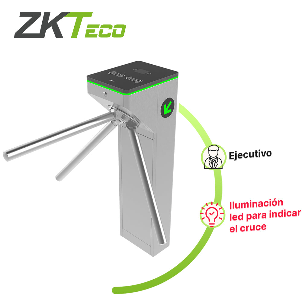 TORNIQUETE TRIPODE COMPACTO FABRICADO EN ACERO CON DISEÑO EJECUTIVO MTS1000 ZKTECO SU CUBIERTA ACRILICA PERMITE INSTALAR