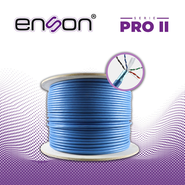 CABLE UTP CAT6A ENSON 12264L305 FORRO PVC AZUL 4 PARES 500MHZ 100 POR CIENTO COBRE USO INTERIOR / 1000 PIES / 305 METROS