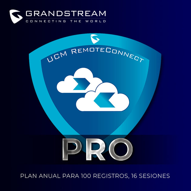 SUSCRIPCION GRANDSTREAM UCMRC-PRO UCM REMOTE CONNECT PLAN ANUAL PARA 100 REGISTROS, 16 SESIONES