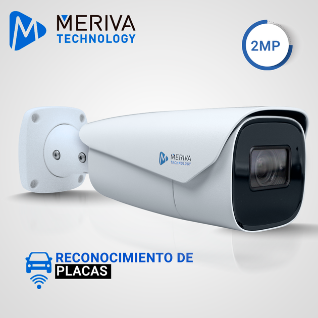 CAMARA IP BULLET LPR MERIVA TECHNOLOGY MAPR-200 / 2MP / H.265+ / LENTE MOTORIZADO 7 - 22MM / 70 - 100M IR / IP67 / METAL
