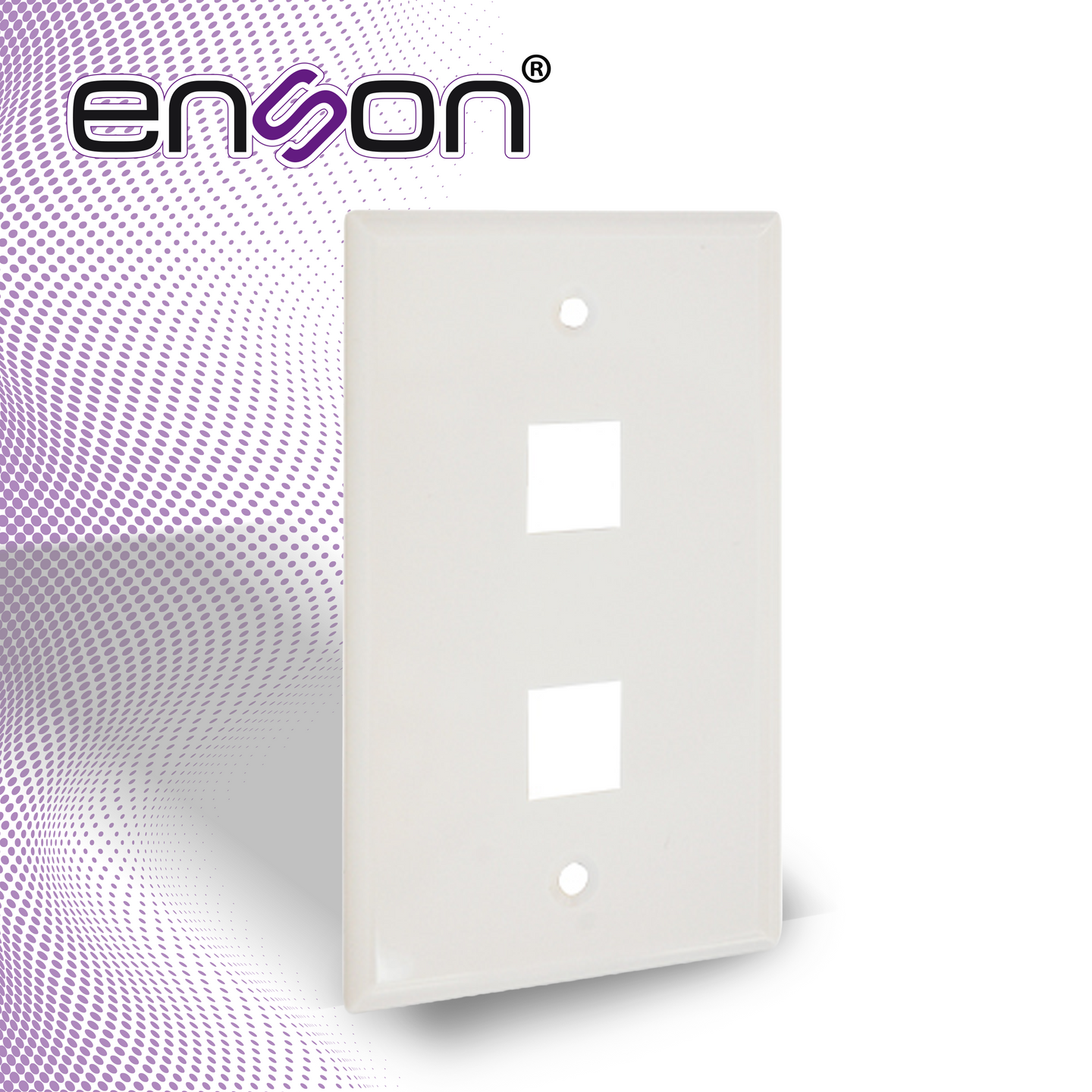PLACA DE PARED (FACEPLATE) UNIVERSAL ENS-FP62 ENSON 2 PUERTOS ESTILO KEYCONNECT CAT6A CAT6 CAT5E CONECTORES DE FIBRA OPT