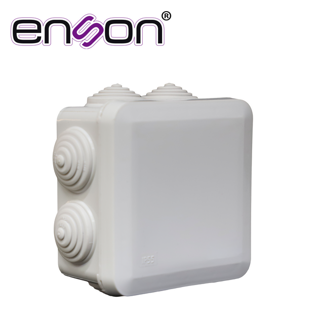 CAJA PLASTICA ENSON ENS-PCB0909 FABRICADA EN PLASTICO ABS GRIS / DIMENSIONES 89 × 89 × 50 MM / GRADO DE PROTECCION IP55 