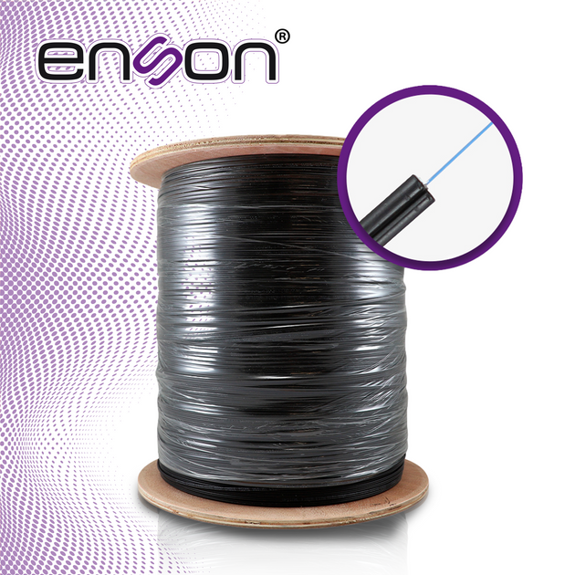 CARRETE DE FIBRA OPTICA ENSON ENS-DF1COS2, DROP MONOMODO OS2 DE 1 HILO (9/125 MICRAS), INTERIOR/EXTERIOR, DIELECTRICA, F