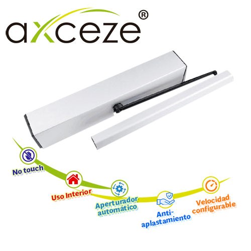BRAZO AUTOMATICO ABREPUERTA BATIENTE AXCEZE MODELO AX-PULLBAR IDEAL PARA PUERTAS DE METAL O MADERA CON MARCO APERTURA HA