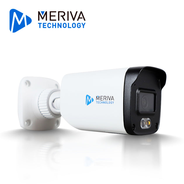 CAMARA IP BULLET MERIVA TECHNOLOGY MOB-808D / 8MP / H.265+ / 2.8MM / ILUMINACION DUAL (20-30M IR / LUZ CALIDA) / IP67 / 