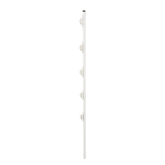 POSTE ECONOMICO PERFIL CON 5 AISLADORES DE PASO BLANCO COLOCADOS CADA 20CM, PARA CERCAS ELECTRIFICADAS
