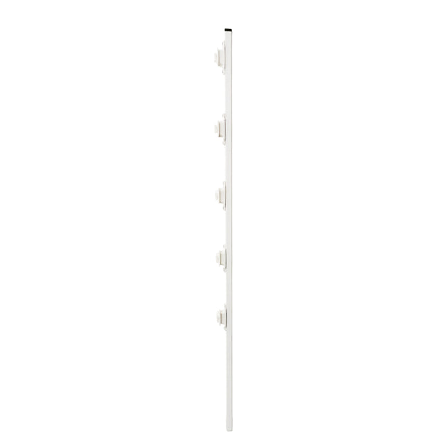 POSTE ECONOMICO PERFIL CON 5 AISLADORES DE PASO BLANCO COLOCADOS CADA 20CM, PARA CERCAS ELECTRIFICADAS