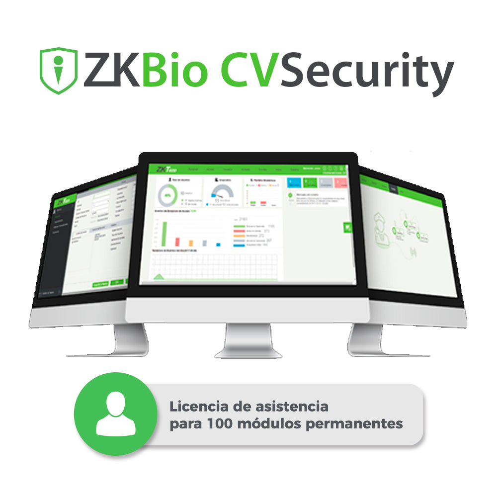 LICENCIA BIO CVSECURITY MODULO DE ASISTENCIA ZKTECO ZKCV-TA-P100 PARA 100 PUNTOS DE ASISTENCIA PERMANENTE COMPATIBLE CON