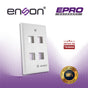PLACA DE PARED (FACEPLATE) ENSON EPRO-FP40 COMPATIBLE CON JACK KEYSTONE 4 PUE...