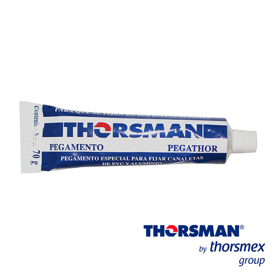 PEGATHOR PARA CANALETAS THORSMAN 9999-88881 COLOR BLANCO,BLISTER DE 70 GRL,RENDIMIENTO: 3.5 M LINEALES CON UN CORDON DE 