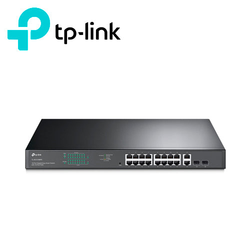 SWITCH ADMINISTRABLE TP-LINK TL-SG1218MPE / 16 PUERTOS RJ45 POE AF/AT 10/100/1000 MBPS + 2 PUERTOS GIGA SFP / POTENCIA P
