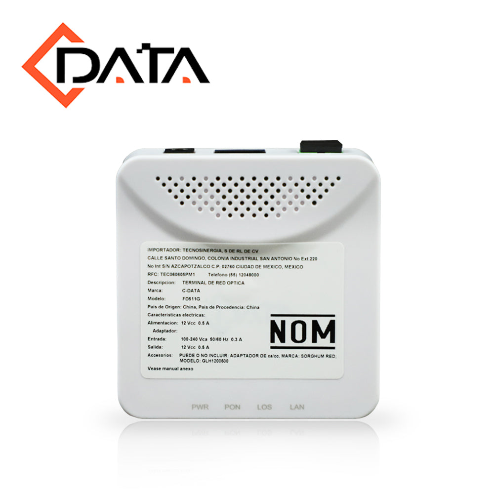 GPON ONT-ONU C-DATA FD511G / 1 PUERTO GPON SC-APC / 1 PUERTO GIGABIT ETHERNET / ALIMENTACION 12VDC / DOWNSTREAM 2.48GBPS