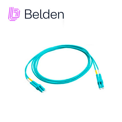 JUMPER DE FIBRA OPTICA BELDEN FP3SDSD003M FORRO PVC COLOR AQUA FLAMABILIDAD OFNR RISER TIPO DE FIBRA MULTIMODO OM3 50/12