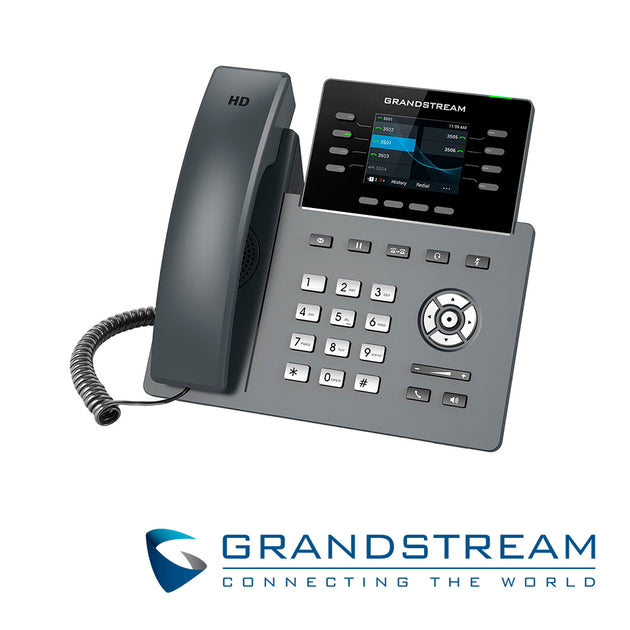TELEFONO IP GRADO CARRIER WIFI 6 GRANDSTREAM GRP2624 / 12 CUENTAS SIP / 8 LINEAS / 8 TECLAS DE LINEAS / PANTALLA COLOR L