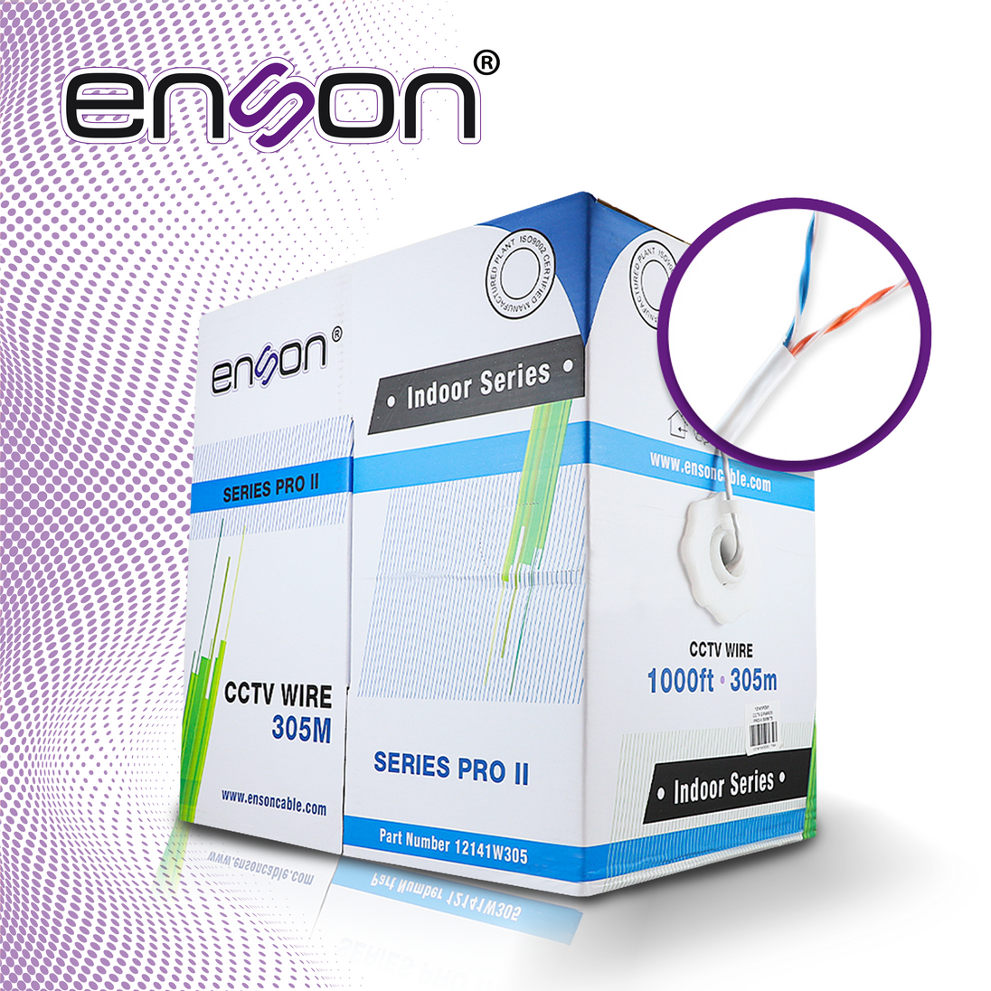 CABLE UTP ENSON 12141W305 4C/24 COLOR BLANCO SERIE PRO-II 100% COBRE IDEAL PARA INSTALACIONES DE CCTV ANALOGICO (VIDEO Y